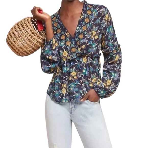 NWOT Anthropologie Meadow Rue Strasser Blouse - Picture 1 of 10